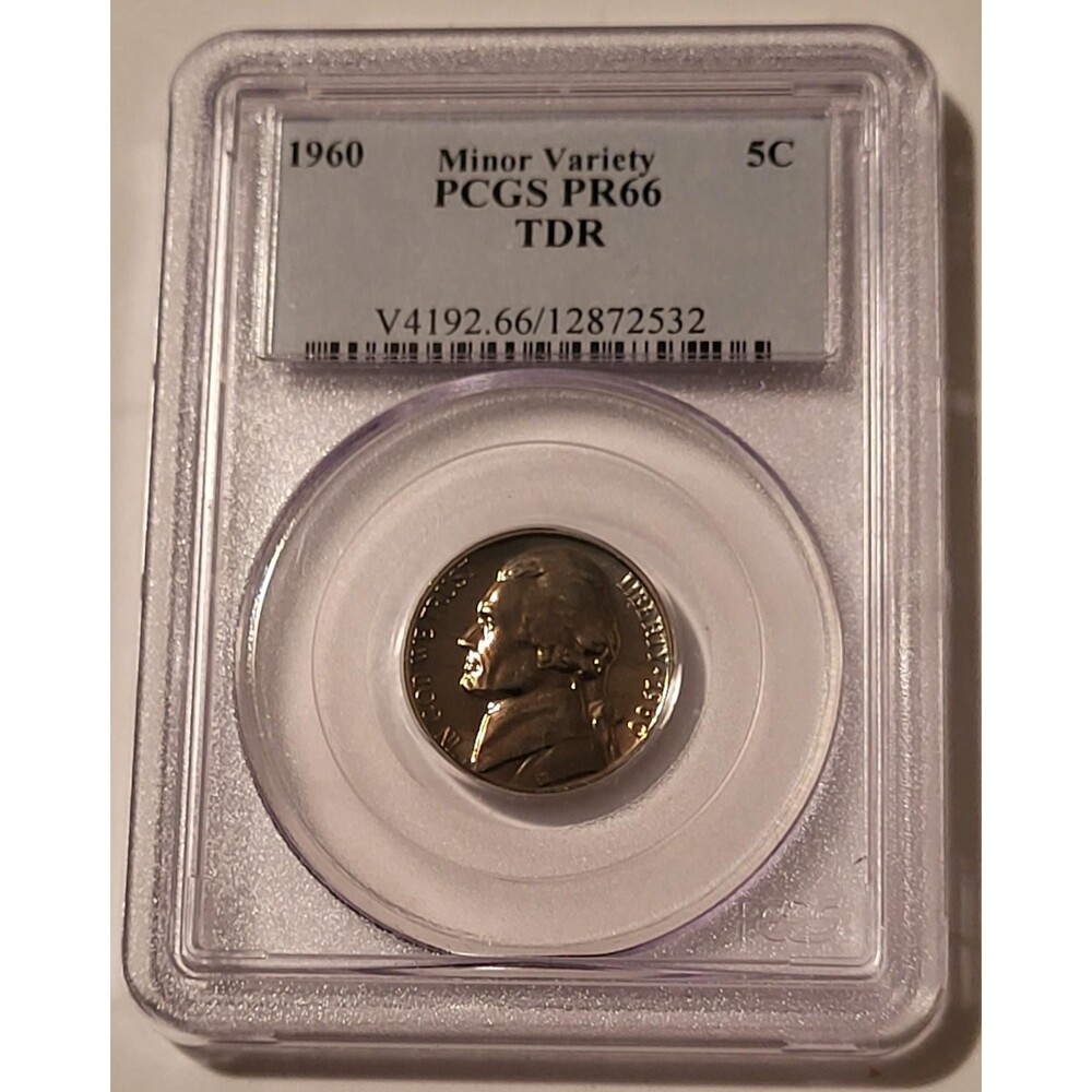 1960 Jefferson Nickel TDR Minor Variety Proof PR66 PCGS Light Toning